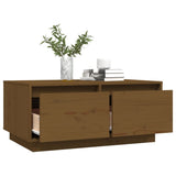 Honigbrauner Couchtisch 80x50x35 cm Massives Kiefernholz