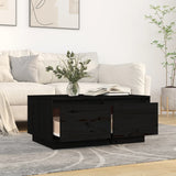 Table basse Noir 80x50x35 cm Bois massif de pin