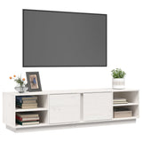 Meuble TV Blanc 156x40x40 cm Bois de pin massif