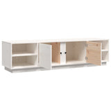 Meuble TV Blanc 156x40x40 cm Bois de pin massif