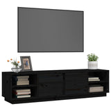 Black TV cabinet 156x40x40 cm Solid pine wood