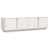 White TV cabinet 140x40x40 cm Solid pine wood