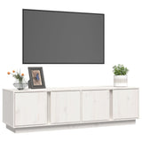 White TV cabinet 140x40x40 cm Solid pine wood