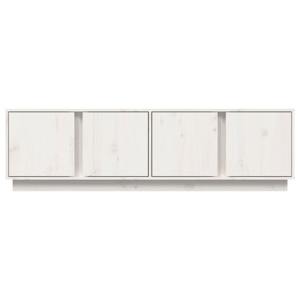 Meuble TV Blanc 140x40x40 cm Bois de pin massif