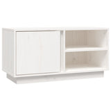 White TV cabinet 80x35x40.5 cm Solid pine wood