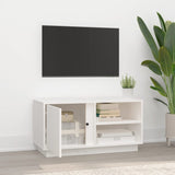 White TV cabinet 80x35x40.5 cm Solid pine wood