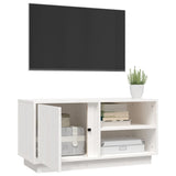 Meuble TV Blanc 80x35x40,5 cm Bois de pin massif