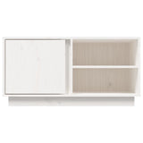 Meuble TV Blanc 80x35x40,5 cm Bois de pin massif