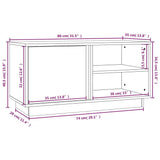 White TV cabinet 80x35x40.5 cm Solid pine wood