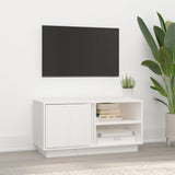 White TV cabinet 80x35x40.5 cm Solid pine wood