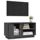 Grey TV cabinet 80x35x40.5 cm Solid pine wood