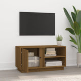 Meuble TV Marron miel 80x35x40,5 cm Bois de pin massif