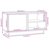 Meuble TV Marron miel 80x35x40,5 cm Bois de pin massif