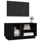 Meuble TV Noir 80x35x40,5 cm Bois de pin massif