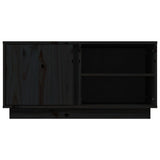 Black TV cabinet 80x35x40.5 cm Solid pine wood