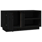 Black TV cabinet 80x35x40.5 cm Solid pine wood