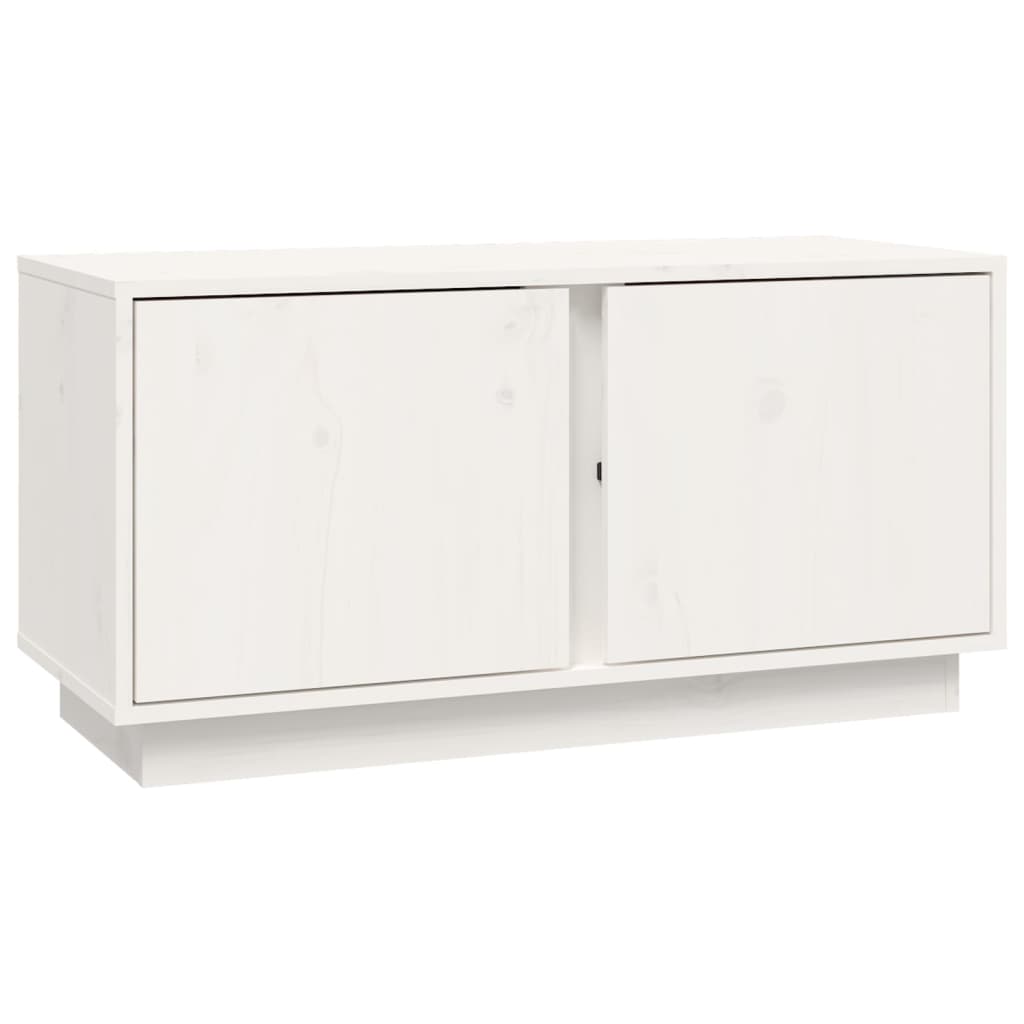 White TV cabinet 80x35x40.5 cm Solid pine wood