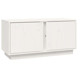 Meuble TV Blanc 80x35x40,5 cm Bois de pin massif