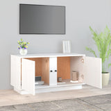 White TV cabinet 80x35x40.5 cm Solid pine wood