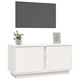 Meuble TV Blanc 80x35x40,5 cm Bois de pin massif