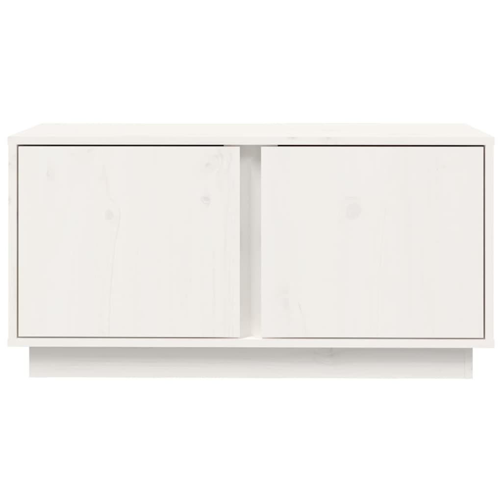 Meuble TV Blanc 80x35x40,5 cm Bois de pin massif