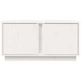 Meuble TV Blanc 80x35x40,5 cm Bois de pin massif