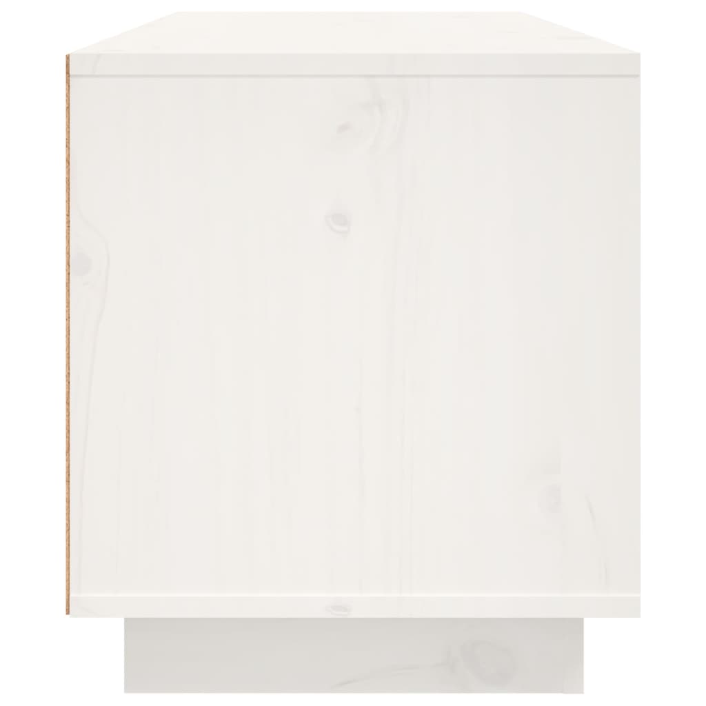 Meuble TV Blanc 80x35x40,5 cm Bois de pin massif