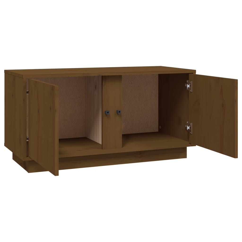 Meuble TV Marron miel 80x35x40,5 cm Bois de pin massif