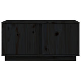 Meuble TV Noir 80x35x40,5 cm Bois de pin massif