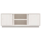 Meuble TV Blanc 110x35x40,5 cm Bois de pin massif