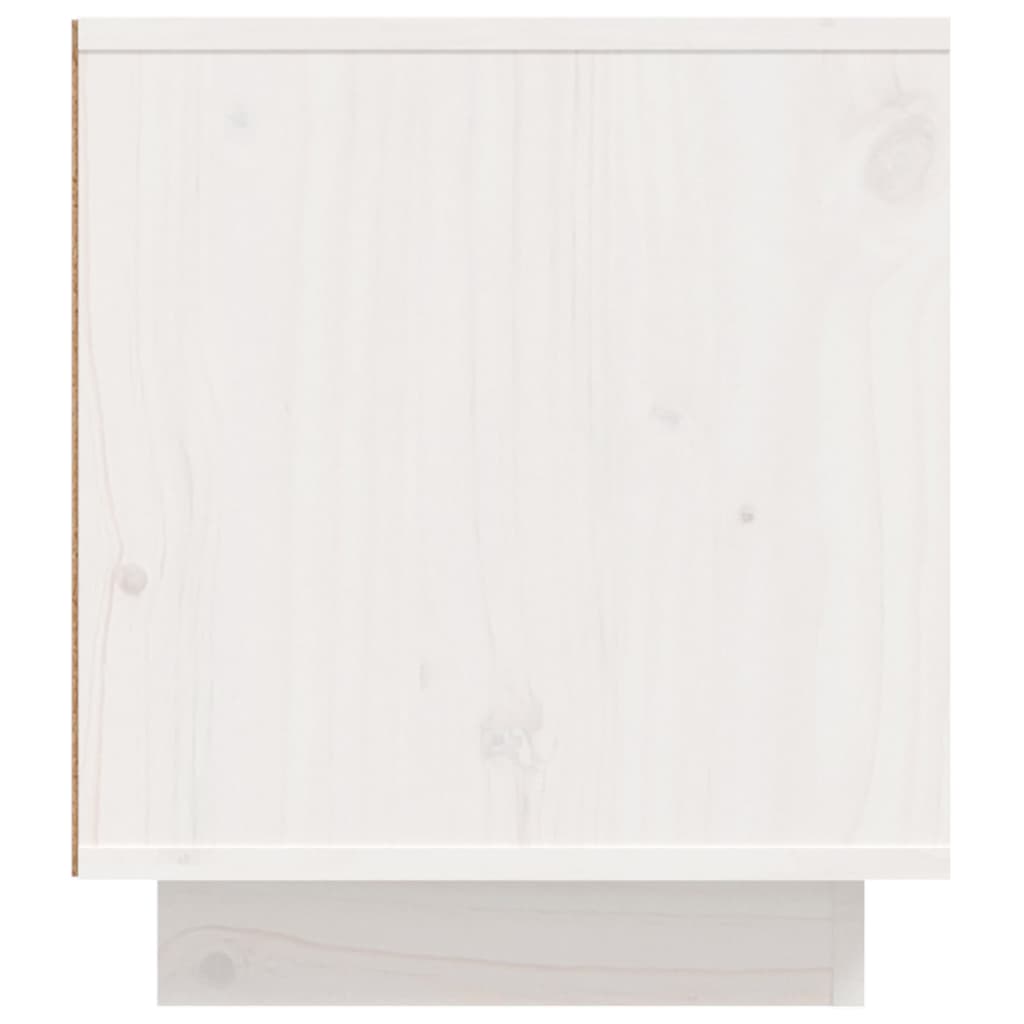 Meuble TV Blanc 110x35x40,5 cm Bois de pin massif