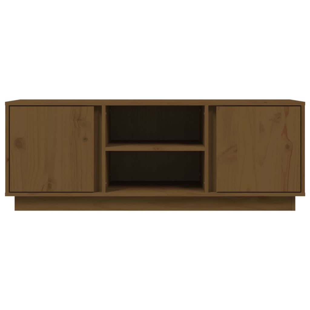 Meuble TV Marron miel 110x35x40,5 cm Bois de pin massif