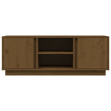 Meuble TV Marron miel 110x35x40,5 cm Bois de pin massif