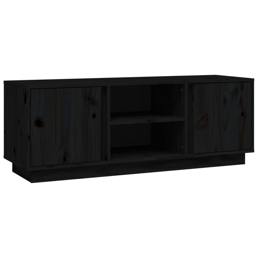 Black TV cabinet 110x35x40.5 cm Solid pine wood