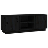 Black TV cabinet 110x35x40.5 cm Solid pine wood