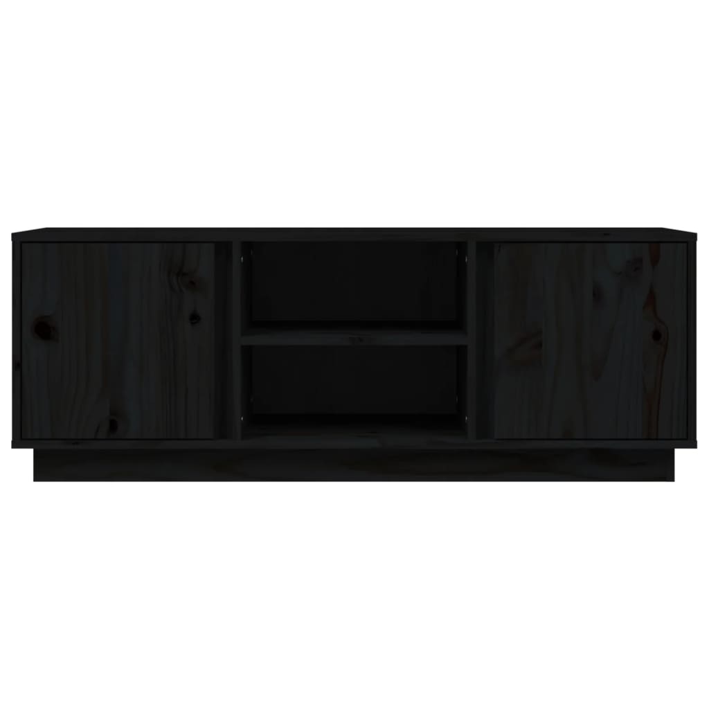 Meuble TV Noir 110x35x40,5 cm Bois de pin massif