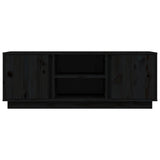 Meuble TV Noir 110x35x40,5 cm Bois de pin massif