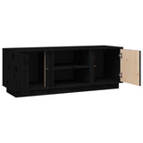 Black TV cabinet 110x35x40.5 cm Solid pine wood