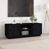 Black TV cabinet 110x35x40.5 cm Solid pine wood