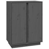 Buffet Gris 60x35x80 cm Bois massif de pin