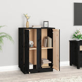 Buffet Noir 60x35x80 cm Bois massif de pin