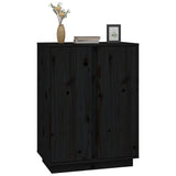 Buffet Noir 60x35x80 cm Bois massif de pin