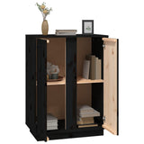 Buffet Noir 60x35x80 cm Bois massif de pin