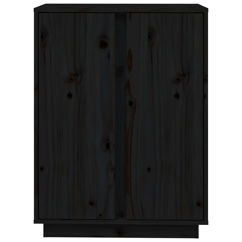 Buffet Noir 60x35x80 cm Bois massif de pin