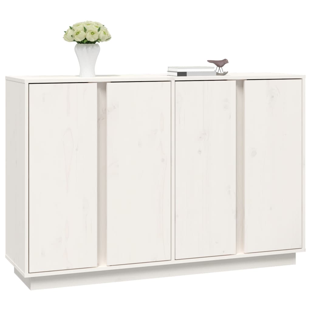 Buffet Blanc 120x35x80 cm Bois massif de pin