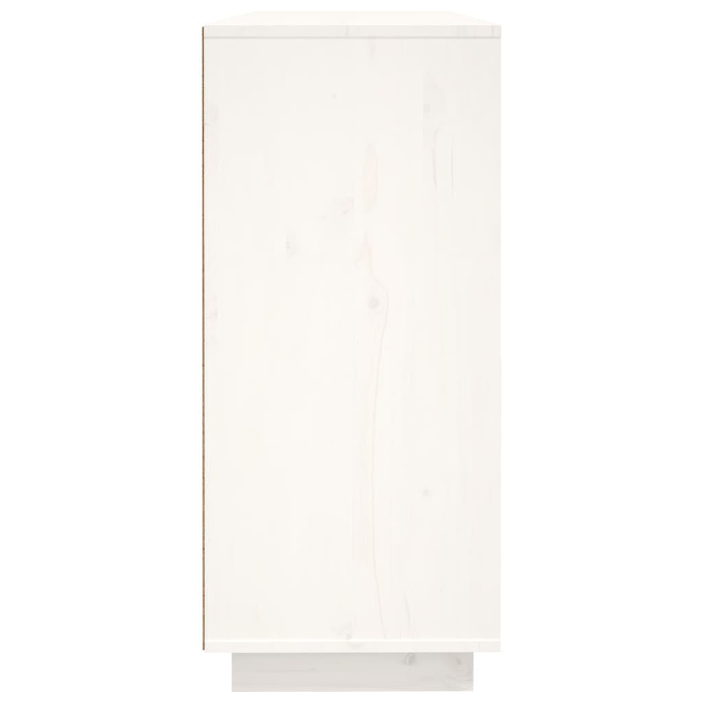 Buffet Blanc 120x35x80 cm Bois massif de pin