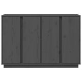 Graues Sideboard 120x35x80 cm Massives Kiefernholz