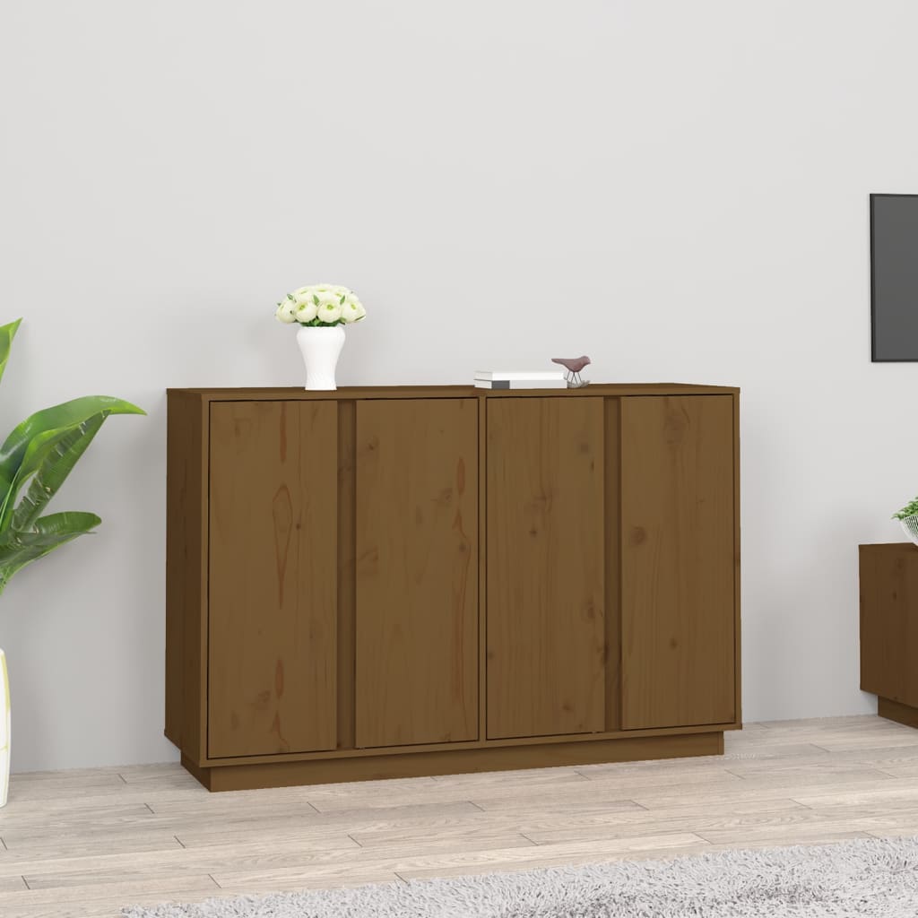 Buffet Marron miel 120x35x80 cm Bois massif de pin