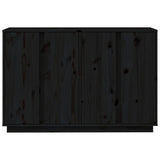 Buffet Noir 120x35x80 cm Bois massif de pin