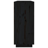 Buffet Noir 120x35x80 cm Bois massif de pin